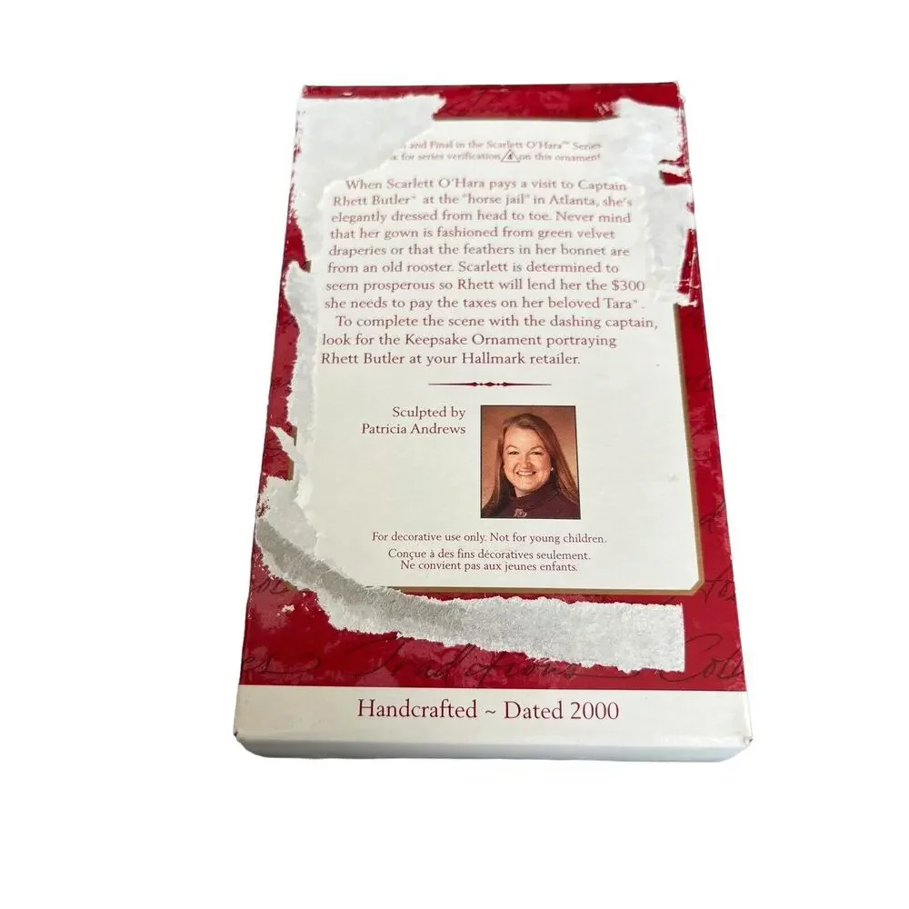 2000 Hallmark Scarlett O'Hara Gone With the Wind Keepsake Ornament Y2K